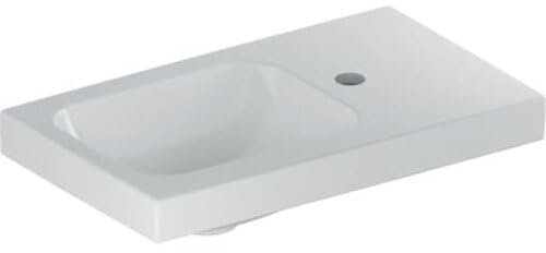 Geberit iCon Light Handwaschbecken, 53 cm x 31 cm, mit Hahnloch rechts, ohne Überlauf, Ablagefläche rechts, 501832, 501.832.00.1, Farbe: Weiß