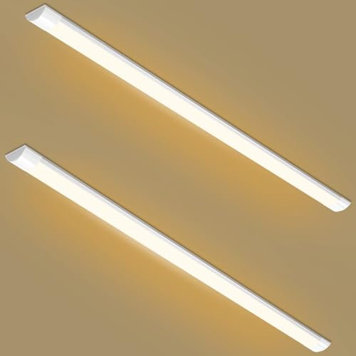 Viugreum Led Leuchtstoffröhre 120cm | 40W 4800LM LED Feuchtraumleuchte | 3200K Warmweiß Leuchtstoffröhre Led | 130° Abstrahlwinkel Leuchtstofflampe für Wohnzimmer Garage Lager Werkstatt 2 PACK