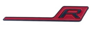 ALMVIS 3D-Buchstaben in flacher Schrift, ABS-Emblem, Gelb, R GT GTR, passend for Mercedes, passend for Benz AMG, Kofferraum-Typenschild, Abzeichen, Logo-Aufkleber, Chrom, schwarz glänzend Auto-Logo-Au