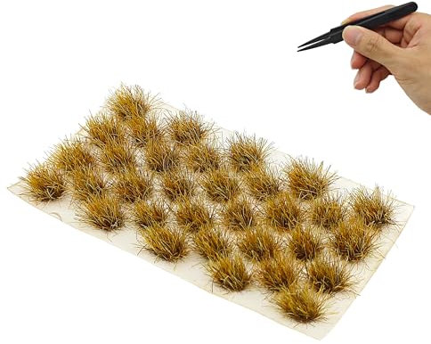 1 BoîTe Miniature Fleur Artificielle Buissons De Fleurs Cluster Statiques Tufts D'Herbe Touffe D'Herbe Statique Paysages Herbe Utilisé Pour La DéCoration De Paysage Ferroviaire De Bricolage (Jaune)