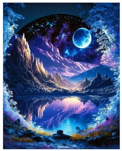 Daisen Art Peinture Par Numero Adulte, Peinture Numero Adulte, Peinture Acrylique pour Adultes Peinture Numero Avec Peintures et Pinceaux Planète de Rêve 40×50cm