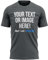 Personalised Text and Image T Shirt Mens Unisex Fit Any Colour or Font Top Tee, XL, Charcoal