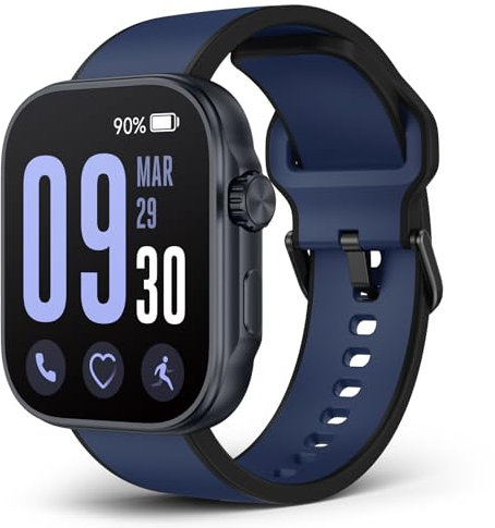 SOUYIE Smartwatch Damen Herren, 1.99 AMODEL Display Smart Watch mit Telefonfunktion, 3ATM Wasserdichter Fitness Tracker mit Blutdruck Herzfrequenz SpO2 Schlafmonitor, Fitnessuhr für Android iOS