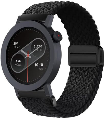 KeeFos 22mm Bracelet Compatible avec CMF by Nothing Watch 3 Pro/CMF by Nothing Watch Pro 2, Bracelet en Nylon avec Magnétique pour Hommes et Femmes, Bracelets de Remplacement - Noir