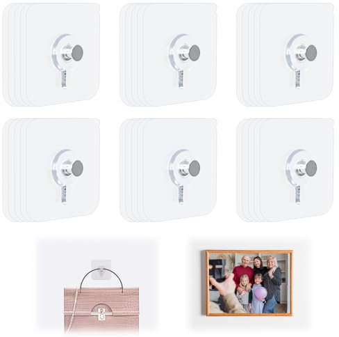 Klebeschrauben, Klebenagel Klebehaken Extra Stark, Bilderhaken Selbstklebend Bilder Aufhängen Ohne Bohren, Klebehaken Bilder Magische Haken für Bilder, Poster, Fotos, Dekorative Gemälde (50)