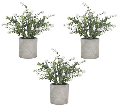 LCUHAVA 3 Pezzi Piante Artificiali Finti in Vaso, Piantine Finte Decorative con Vasetto, Piante Finte da Interno, Adatte per la Decorazione Della Libreria, Del Bagno Della Camera e Della Scrivania
