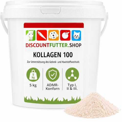 Kollagen 100 Pulver für Pferde, 100% reines Kollagenhydrolysat, 5 kg | Für Gelenkknorpel, Sehnen & Bänder, höchste Reinheit