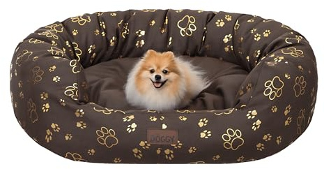 Bjird Oval Hundebett Grosse Hunde Wasserdicht - Hundedecke Sofa, Hundebett Mittelgroße Hunde - Waschbares Hundesofa - Oeko-Tex Hundekissen Dog Bed 75x60 cm Braun 3D L