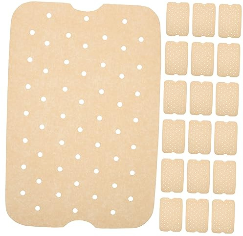 Uonlytech 200 fogli Carta Forno Per Friggitrice Ad Aria Forati Antiaderente Silicone Alimentare Resistenti Grasso Compatibile Teglia Quadrata Per Cottura Uniforme E Pulizia Facile