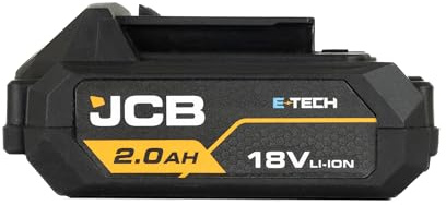 JCB E-TECH Lithium-Ionen-Akku, 18 V, 2,0 Ah, leichte Leistung und schnelles Aufladen für JCB schnurlose Werkzeuge