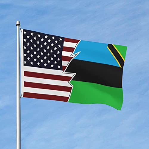 Drapeau américain de Zanzibar 90 x 150 cm, bannière extérieure double face pour la décoration de terrasse et de pelouse