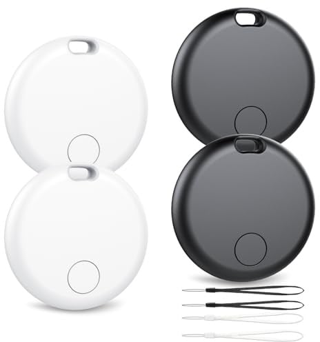 Android Smart Tag, Traceur GPS Lot de 4, Localisateur D’Objets Bluetooth Fonctionne avec l’app Google Localiser (Uniquement Android), Batterie Remplaçable, IP67 Imperméable, Voiture/Les clés/Valises