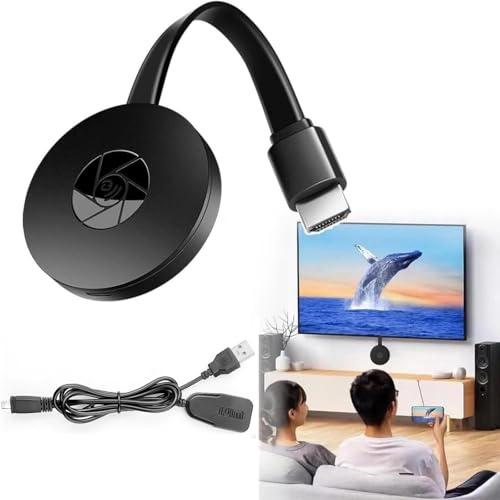 Kabelloser HDMI-Bildschirmspiegelungsadapter, TV-Box, Plug & Play, Übertragen Sie Ihren 1080p-HD-Bildschirm auf Ihren Fernseher, kein WLAN/Bluetooth erforderlich, kompatibel mit iOS/Android/Mac