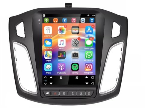 9.7 Zoll Doppel Din Autoradio für Ford Focus 2012 2013 2014 2015 2016 2017 2018, 2+64G Android 14 Touchscreen Radio mit Wireless Carplay Android Auto Bluetooth WiFi Rückfahrkamera DSP FM/RDS