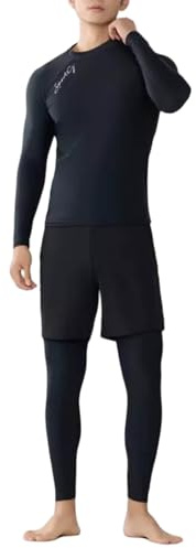 Rashguard - Costume da bagno intero da uomo, a maniche lunghe, protezione solare UV, con chiusura lampo frontale, traspirante, costume da bagno da uomo, per sport acquatici, surf