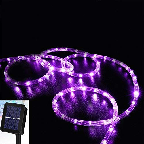 EONANT Solar Lichtschlauch Lichterkette, 39ft 100 LEDs Wasserdicht Außenlichterkette,Solar lichterkette Weihnachtsbeleuchtung für Garten Aussen Deko(Lila)