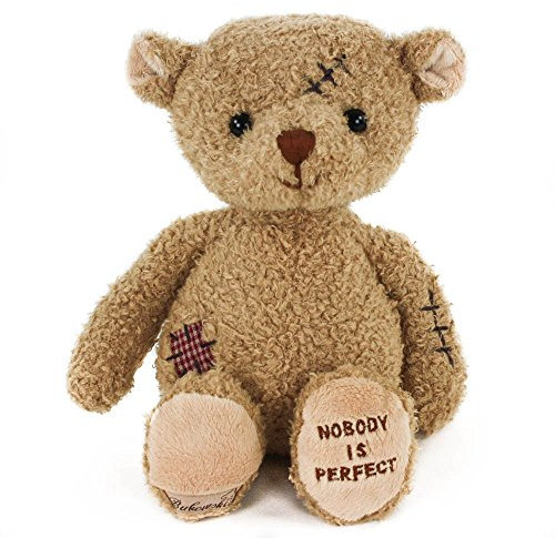 Teddys Rothenburg Kuscheltier Teddybär Nobody is Perfect 25 cm braun mit Flicken Plüschteddybär