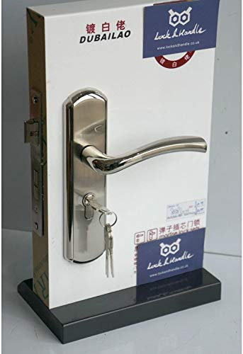 Lock&Handle Door Handles Lever Lock Internal External Chrome Brushed Steel Sashlock 7 Keys