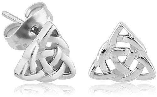 viva-adorno 1 Paar Edelstahl Damen Herren Ohrstecker Keltischer Knoten Triquetra Kreislauf des Lebens Z217.D1