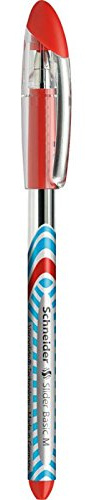 Schneider 5 Stück Kugelschreiber Slider Basic pte Durchschnitt rot