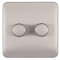 Schneider Electric Lisse Screwless Deco - Double Universal 2 Way Dimmer Light Switch, 250W/VA, GGBL6022CSSS, Stainless Steel