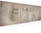 Runa Art Bilder Leonardo Da Vinci 3 Teilig Bild auf Vlies Leinwand Deko Wohnzimmer Schlafzimmer 90 x 30 cm Anatomie Vintage Braun 008934a