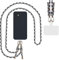 AHABIPERS Nylon Phone Lanyard Neck Strap, Suit for Women and Men, Universal Mobile Phone Chain for Phone Cases, TPU Phone Patch with Metal Ring - Black&Grey