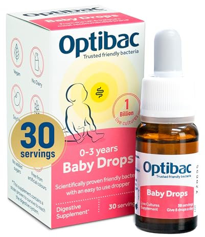 OptiBac Para Tu Bebé | 1 Mil Millones de Bacterias Beneficiosas | Suplemento Dietético Natural | Suministro Para Un Mes | Gotas