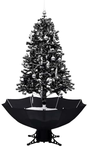 vidaXL Schneiender Weihnachtsbaum mit Schirmfuß Schwarz 170 cm PVC