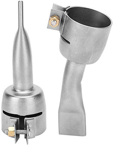 Fdit Heat Gun Nozzle, 2pcs Hot Air Gun Welding Nozzle, Stainless Steel Hot Air Gun Nozzle Replacement, High Strength, Good Plasticity, 32mm Inner Diameter, 20mm Nozzle Width