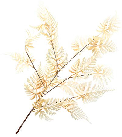 Künstliches Farnblatt, Farnstrauch, Kunststoff, künstliches Gras, Blattpflanze, verwendet für Innen- und Außenbereich, Hausgarten, Party-Dekoration (Farnblatt-Champagner, 90,9 cm)