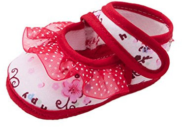 COMIOR Neugeborenen Baby Mädchen Baumwolle Schuhe Kleinkind Schuhe Mit Bowknot Spitze Deko Kinder Atmungsaktiv Weiche Boden rutschfeste Leicht Wanderschuhe Sneakers Einfarbig Schwarz Weiß Rosa Lila