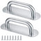 HAOCHEN 2 Piezas Tirador de Puerta Corredera, Tirador de Puerta de Armario de Acero Inoxidable, Tirador de Muebles Gabinete Cajón Manija con Tornillos, Puerta de Armario - 200x65mm/Plateado