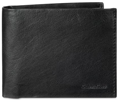 Calvin Klein Herren RFID Blocking Leder Bifold Wallet Black Passcase One Size