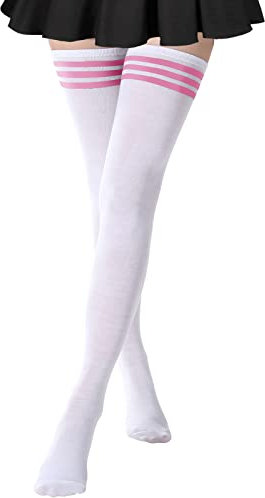 DRESHOW Damen Extra Lange Socken Überknie Lange Kniestrümpfe Overknee Strümpfe Retro Schüler Überknie Strick Socken