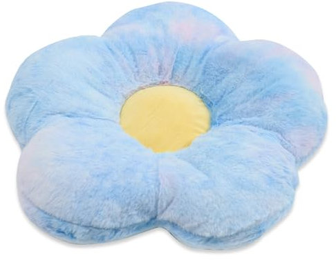 Butterfly Craze Tie Dye Daisy Lounge Blume Kissen - Extra große 35 Zoll, stilvolle Bodenkissen, perfekte Sitzgelegenheiten Lösung für Jugendliche und Kinder, Plüsch Mikrofaser, Blau Krawattenfarbe