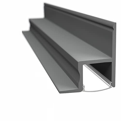 ledomec 1m LED Schattenfugen Profil 18 Trockenbauprofil inkl. Abdeckung matt für Led Streifen bis 18mm