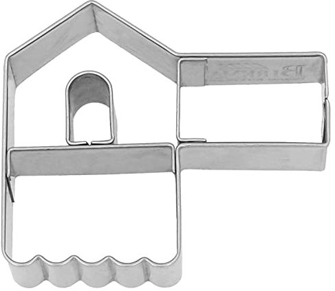 Birkmann, Plätzchen-Ausstechform Lebkuchenhäuschen Tassenkeks, 6,5 cm, Edelstahl, hochwertige Qualität, 199866