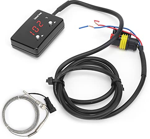 Akozon Abgastemperaturanzeige, EGT Messgerät Kit 0-1000℃ Universal Pyrometer Kit mit Roter LED Anzeige für 12V Fahrzeuge