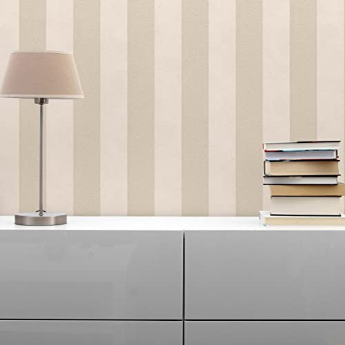 TADESSI Tapete Streifen Darian M1-No.334 Vliestapete Beige Gold Streifentapete für Wohnzimmer Schlafzimmer Küche