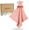 MOYO Kapuzenhandtuch mit Ohren in Rosé I 75x75cm I Kleinkind & Baby Badeponcho aus 100% Frottee-Baumwolle I Babyhandtuch mit Kapuze I Weiches Baby Badetuch I Waschbares Kapuzenhandtuch Baby