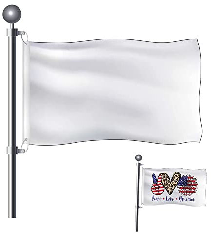 Bandera Blanca, Bandera Personalizada, Bandera Resistente a la Intemperie, Bandera Unicolor, Ideal para Hacer tu Propia Bandera Personalizada, 150 x 90cm(Sin Asta)