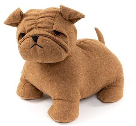 ROCKING GIFTS Fermaporta Peluche Cane Bulldog Divertente, Reggiseno Fermaporta in Tessuto decorativo per Bambini, 24 cm