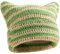 XYIYI Grün Beige Häkelmützen für Frauen Katze Ohr Stricken Hut Vintage Beanie Grunge Zubehör Slouchy Mützen für Frauen