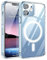 BRELIE Magnetic Phone Case with Privacy Screen Protector, Compatible with iPhone 12 Mini, MagSafe Wireless 20W Charging, Shockproof, Anti-Scratch Clear