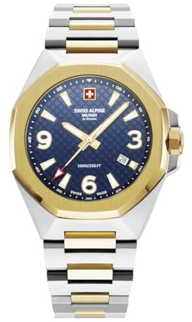 swiss alpine military Herren Uhr Analog Quarz 7005.1 Edelstahl