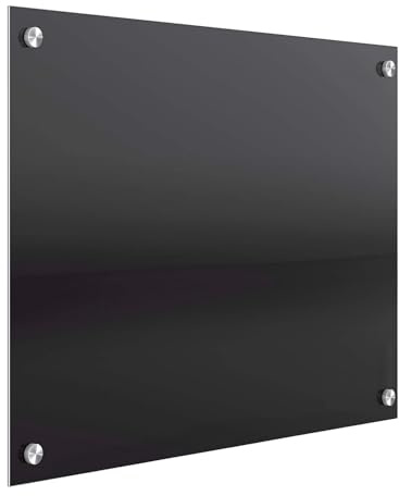 Glasmagnettafel - Wandplaner - Magnettafel für Notizen - 60 x 40 cm, schwarz