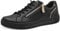 Jana Damen Sneaker flach mit Reißverschluss Vegan, Schwarz (Black/Gold), 42 EU