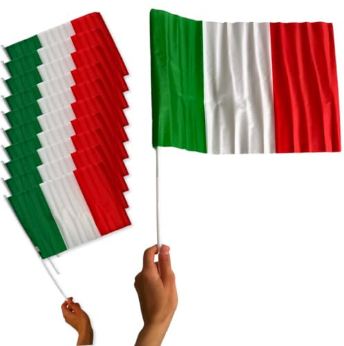 Calcio 2025-10 Bandiere Italia Con Asta - Bandiere 30x45cm (Asta 60cm) Campionato Napoli (BANDIERA ITALIA CON ASTA)