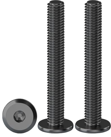 Drenky Flachkopfschrauben Innensechskant, M6 Schrauben Schwarz Linsenkopfschrauben Edelstahl A2 V2A Maschinenschrauben Vollgewinde Möbelschrauben, M6x45mm, 20 Stück